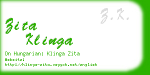 zita klinga business card